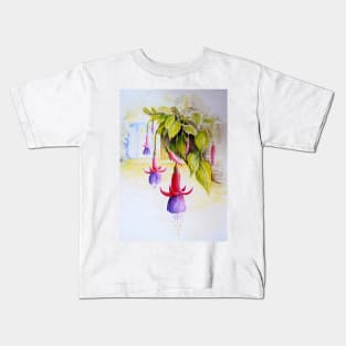 Fuchsias 1 Watercolour Painting Kids T-Shirt